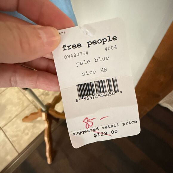 NWT Free People raw hem denim swing jacket womens size XS blue hooded hemp cotto - Picture 5 of 12